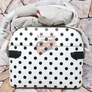 Dome Crossbody Dot Polka White Black Kate Spade